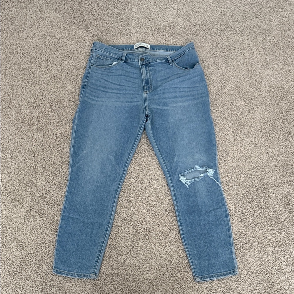 Abercrombie & Fitch Light Blue Ripped Skinny Jeans